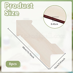 4 pieza de decoraciones de exhibición para el hogar de madera sin terminar&nbsp;WOOD-WH0050-075
