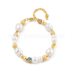 Bracciali in perline di ottone per donna&nbsp;BJEW-Z089-02G