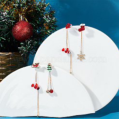 4 stücke 2 stil weihnachten socke & hut strass asymmetrische ohrringe&nbsp;EJEW-AN0002-36