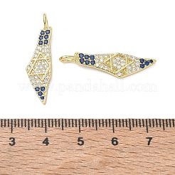 Anhänger aus Messing mit Mikropavé-Fassung und marineblauen Zirkonia&nbsp;KK-CBA56EF-04G
