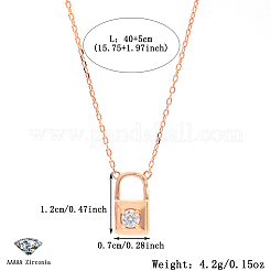 Collier cadenas en argent s925 avec pendentif cadenas en zircone interchangeable&nbsp;IW8207-1