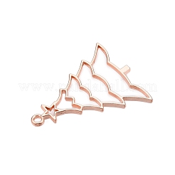 Rack-Beschichtung Legierung offenen Lünette Anhänger&nbsp;PALLOY-Q351-10RG-FF