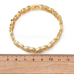 Messing-Gliederkettenarmbänder mit Mikropflaster und klarem Zirkonia für Damen&nbsp;BJEW-F530-06G