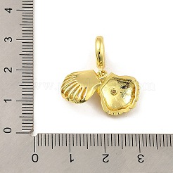 Ciondolo in ottone placcato cremagliera con micro pavé di zirconi cubici&nbsp;KK-H456-14G