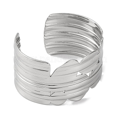 Bracelets manchettes larges rainurés en acier inoxydable 304 pour femmes&nbsp;BJEW-B104-22P