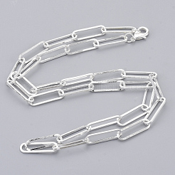 Fabrication de collier de chaîne trombone ovale plat en laiton&nbsp;MAK-S072-07A-S