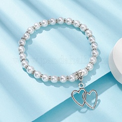 Bracciali di perline perla tratto vetro&nbsp;BJEW-JB09696