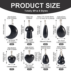8 Stück 8 Stile natürliche Obsidian-Anhänger&nbsp;G-TA0002-29