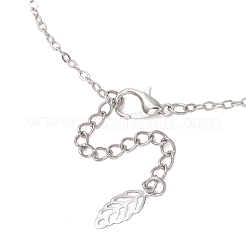Collane con catena a maglie in ottone con ciondolo a forma di fiore in lega per donna&nbsp;NJEW-JN05866