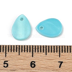 Dijes en forma de lágrima de concha de agua dulce natural pintados con aerosol&nbsp;SHEL-K006-47E
