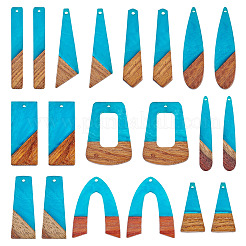20 pz 10 stili in resina e ciondoli in legno&nbsp;WOOD-TA0002-67C