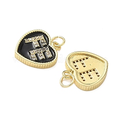 Pendentifs avec zircon cubiques à micro-pavés en laiton&nbsp;KK-L243-20G-03