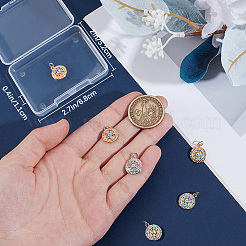 6 Stück 2 Farben Messing Micro Pave Zirkonia Anhänger&nbsp;ZIRC-BBC0003-68B