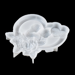 Saint-valentin coeur couple rose bricolage décoration murale statue moules en silicone&nbsp;SIL-F007-09