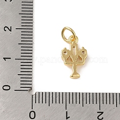 Pendenti in zirconi cubici trasparenti in micro pavè di ottone&nbsp;X-KK-R162-023G