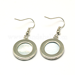 Abalone Muschel / Paua Muschelringe&nbsp;EJEW-N001-12