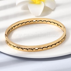 Bracciali incernierati in acciaio inossidabile 304&nbsp;BJEW-D408-24G
