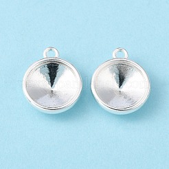 Lega di stile tibetano piatto rotondo pendente fascino rivoli Xilion indicò impostazioni strass Chaton&nbsp;PALLOY-O034-S01