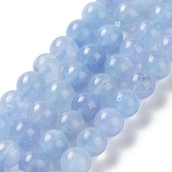 Billes de jade naturelles de teint en malaisades teintes&nbsp;X-G-G021-02B-07