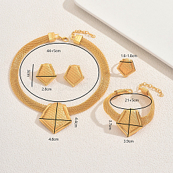 Legierung Polygon Armbänder & Ohrringe & Halsketten & Ringe Sets für Frauen&nbsp;IY7579