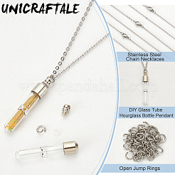 DIY-Sets zur Herstellung von Halsketten mit Anhänger aus Glasröhren und Sanduhrflaschen&nbsp;DIY-UN0006-22