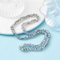 Chapelets de perles en verre transparent électrolytique&nbsp;EGLA-YW0001-64A