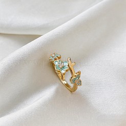 Anelli aperti con polsino in ottone micro pavé di zirconi cubici per donna&nbsp;WGE0CB8-01