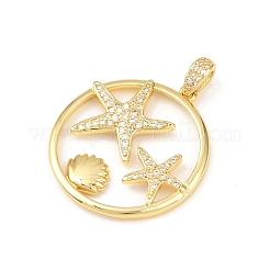 Pendentifs en laiton océanique micro pavés de zircones cubiques&nbsp;KK-K411-04C-G
