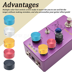 5 boîte de 5 couvercles de commutateur de pédale de guitare en alliage de couleurs&nbsp;FIND-CN0002-22