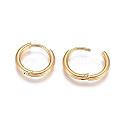 Orecchini a cerchio huggie in acciaio inossidabile 304&nbsp;EJEW-G272-02-10mm-G