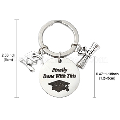 Porte-clés rond et plat en alliage&nbsp;KEYC-YW00090-01