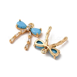 Pendentifs avec zircon cubiques à micro-pavés en laiton&nbsp;KK-Z112-36G-02