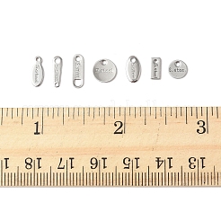 200 pièce 7 styles breloques en acier inoxydable 304&nbsp;STAS-FS0001-89