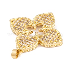 Pendentifs en laiton plaqué en rack et zircone cubique transparente&nbsp;X-KK-S374-01G