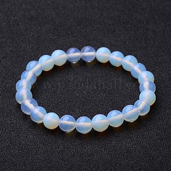 Bracelets élastiques en perles opalite&nbsp;X-BJEW-F203-01