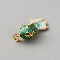 Pendentifs en laiton avec strass&nbsp;KK-WH0108-46A-02