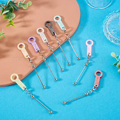 8 pendentif paille acrylique bicolore pour barre à perles&nbsp;HJEW-TA0001-48