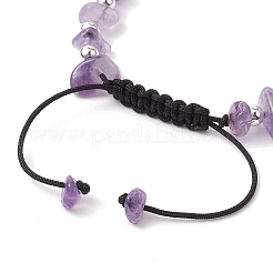 Braccialetti di perline intrecciate in ametista naturale per donna&nbsp;BJEW-JB11107-04