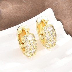 Orecchino a cerchio in ottone con micro pavé di zirconi chiari&nbsp;EJEW-Z164-14G