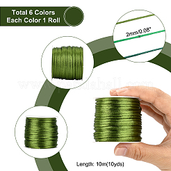 6 rouleau de cordon satiné en nylon bicolore&nbsp;NWIR-PH0001-89
