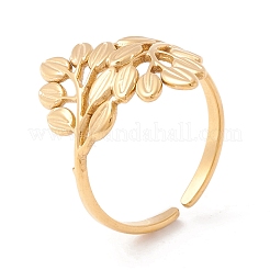 Bague manchette en acier inoxydable 304 avec placage ionique (IP) pour femme&nbsp;RJEW-F121-07G
