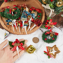 20 stücke 10 arten weihnachten thema kunststoff kuchen einsatz karte dekoration&nbsp;AJEW-SC0003-54A