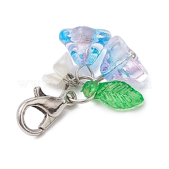 7 Stück Glasblumen-/Blattanhänger-Dekoration.&nbsp;HJEW-JM02787-02