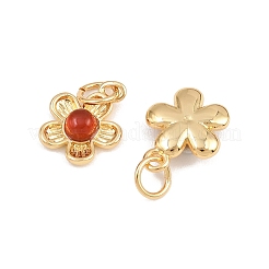 Natürlicher Karneol (gefärbt und erhitzt) Blumenanhänger&nbsp;KK-B157-18G-01