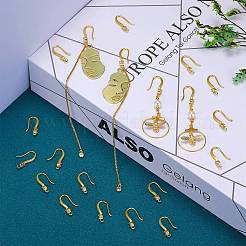 10 Paar Messing-Ohrringhaken mit Mikropavé und klarem Zirkonia&nbsp;ZIRC-SZ0005-02