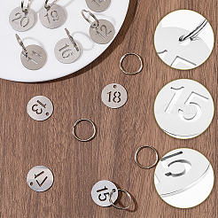 10 Anhänger aus Edelstahl 304 mit Kaychain-Verschluss&nbsp;STAS-SC0021-27B