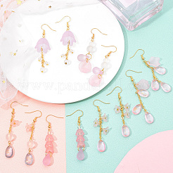 Kits de fabrication de boucles d'oreilles roses à faire soi-même&nbsp;DIY-SC0001-32