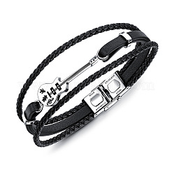 Geflochtene PU-Kunstlederschnur-Mehrstrangarmbänder&nbsp;FS-WG84DBF-01