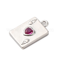 Breloques en laiton avec zircone cubique de micro pave&nbsp;KK-F895-15P