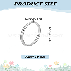10 Stück 304 Edelstahl schlichter schlichter Band-Fingerring für Frauen und Männer&nbsp;RJEW-LP0001-10